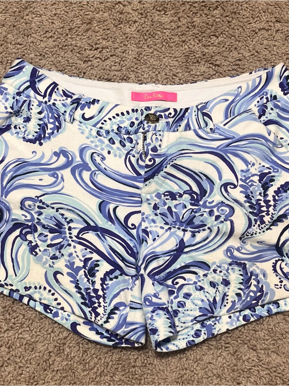 Lilly Pulitzer Callahan Knit Shorts Resort White Don’t Be Jelly